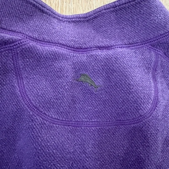 Tommy Bahama Reversible Purple and Gray 1/4 Zip Pullover - Picture 7 of 9
